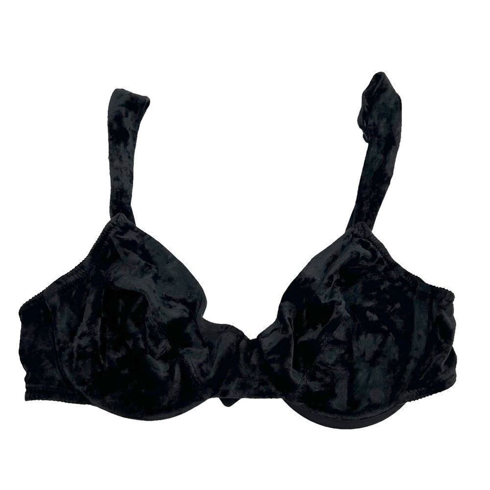 Vintage 90’s Victoria’s Secret gold label crushed velvet underwire unlined bra